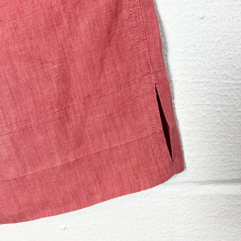 Linden Hill 100% linen pants Size 12 cropped Melon‎ orange euro summer coastal